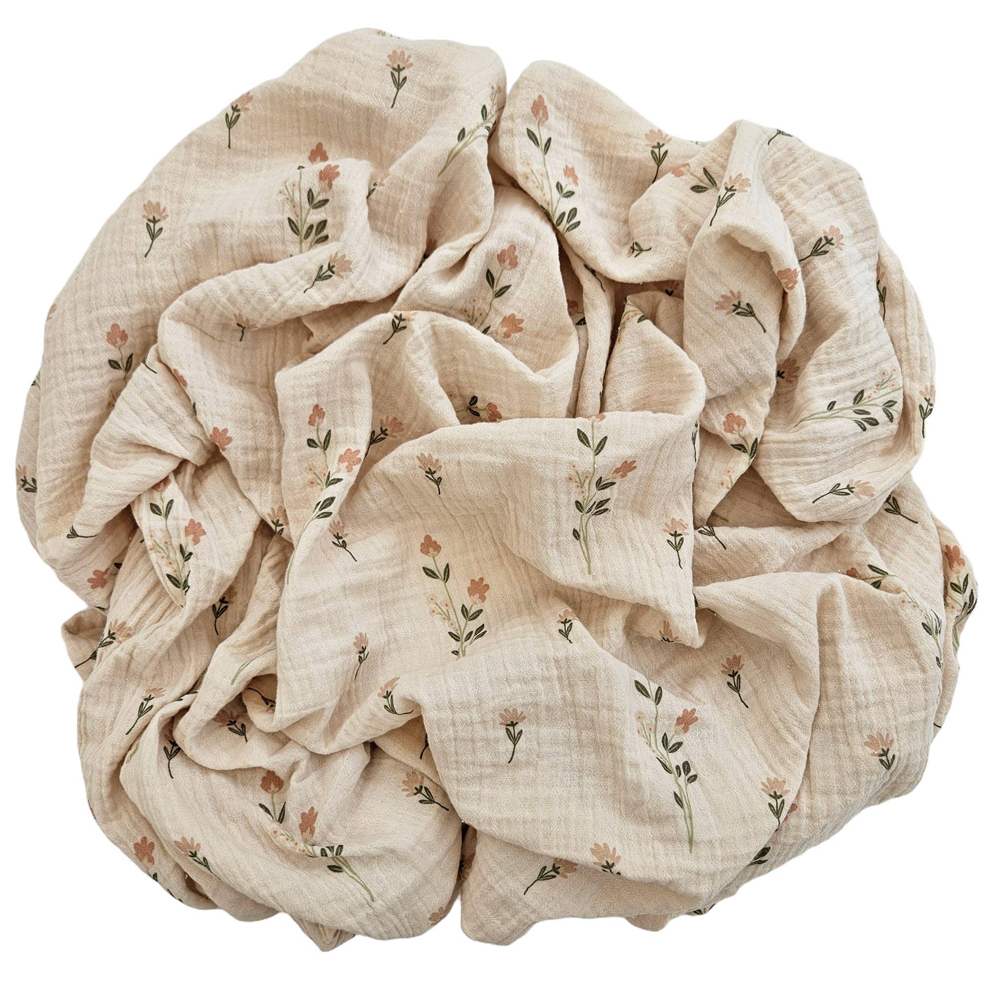 Økologisk baby krøllet muslin‑tæppe Nostalgia 120 x 120 cm