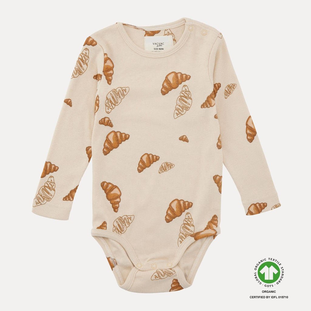 KURT bodystocking lang ærmet - Croissant big print
