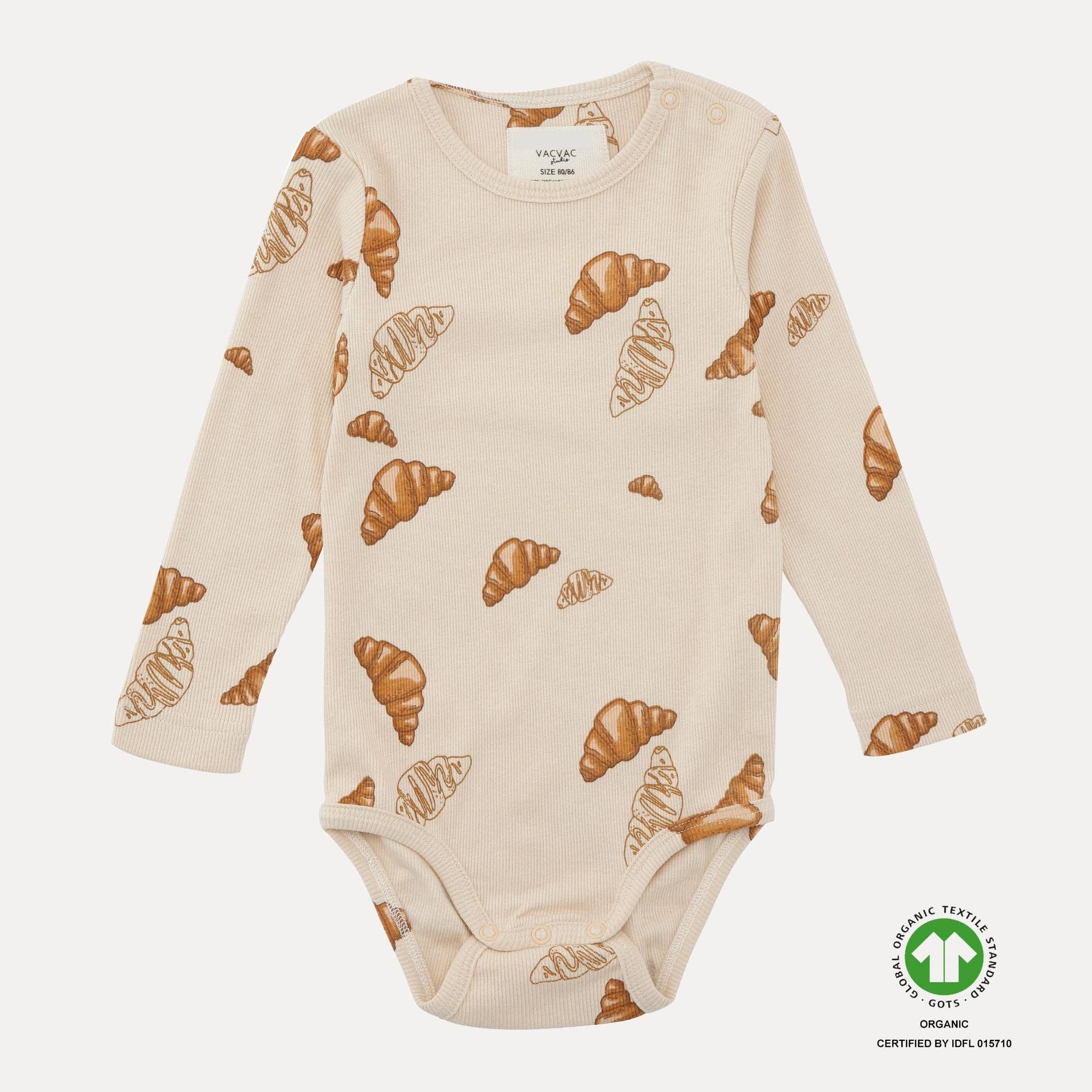 KURT bodystocking lang ærmet - Croissant big print