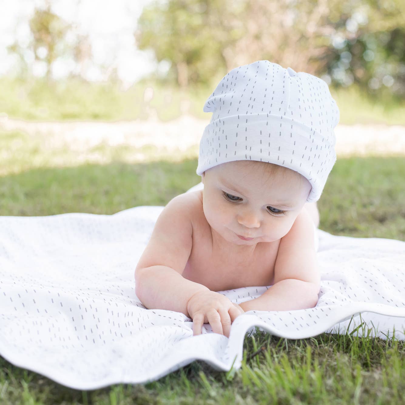 Økologisk babyhat White Line Premature