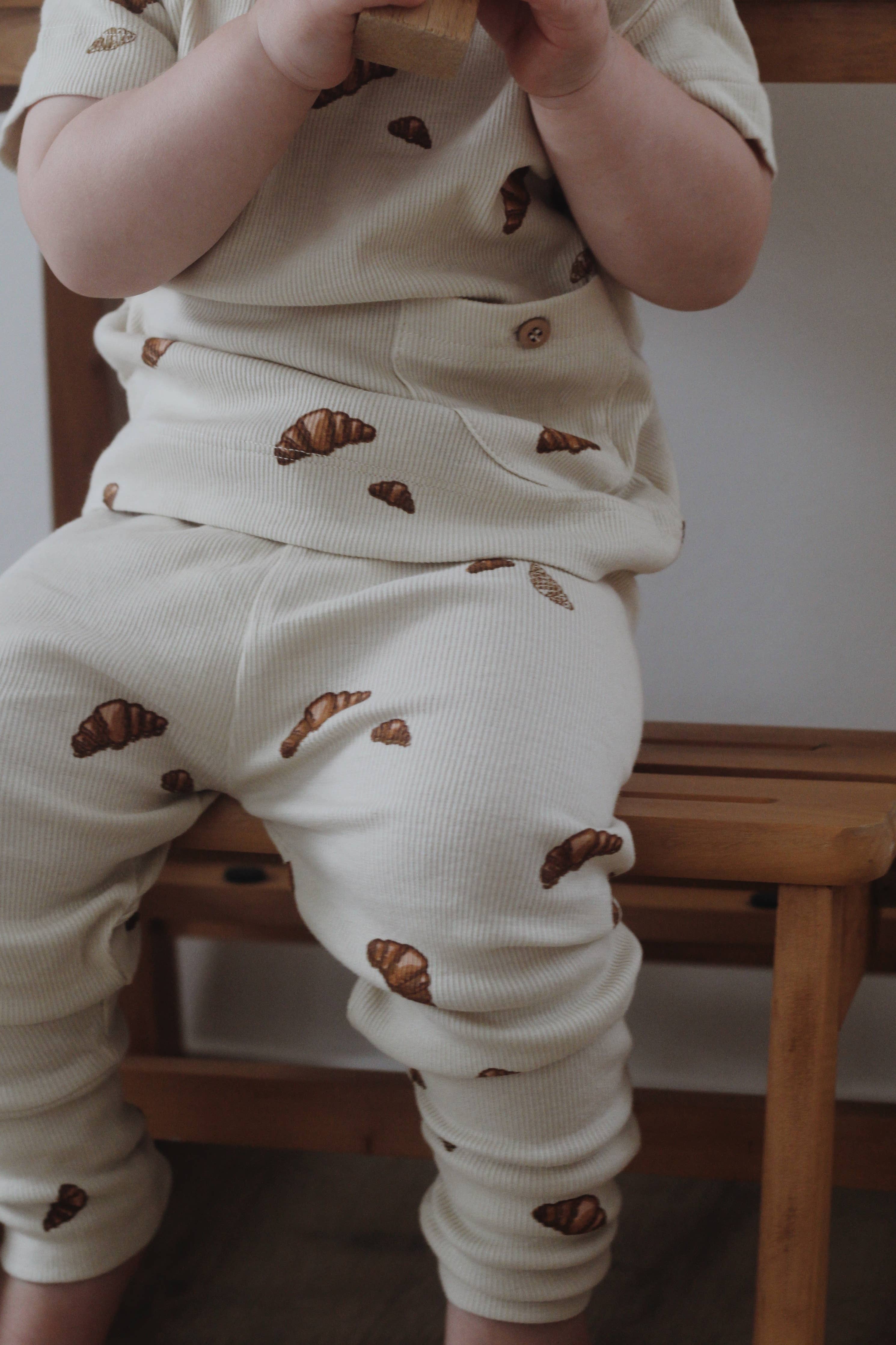 CARLI leggings - Croissant mini print